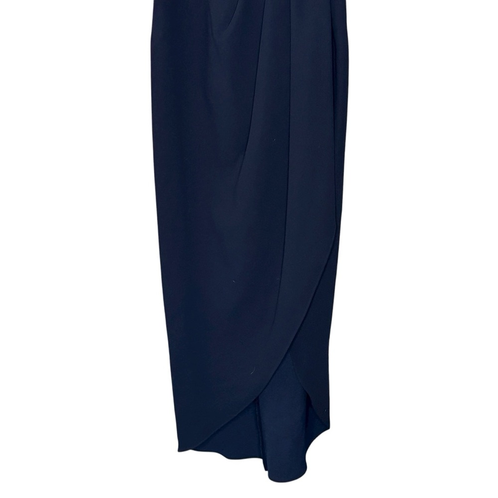 Xscape dress navy blue double strap tulip skirt cocktail midi formal size 4 - Picture 5 of 11